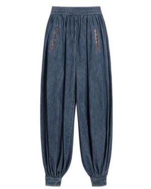 Valentino Chambray Pleated Jeans - Blue
