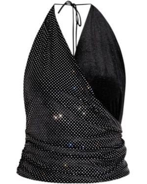 Balmain Embellished Open-Back Top - Black