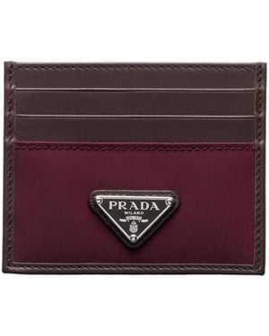 Prada Triangle-Logo Two-Toned Cardholder - Purple
