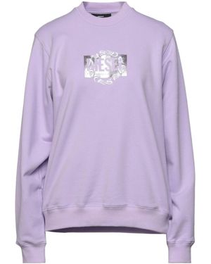 DIESEL Solid-Color Long-Sleeved Crew-Neck Sweatshirt - Purple
