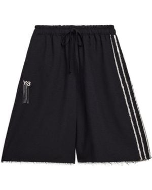 Y-3 Sport Uniform Raw Cut 3-Stripes Shorts - Black