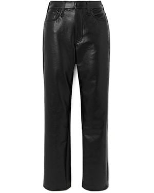 Mother Patent-Leather Straight-Leg Trousers - Black
