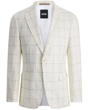 BOSS Lapel Long-Sleeved Suit Jacket - White