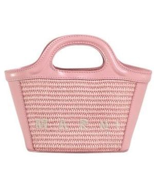 Marni Tropicalia Logo Embroidered Micro Tote Bag - Pink