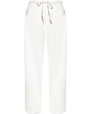 Rag & Bone Openwork Drawstring Trousers - White