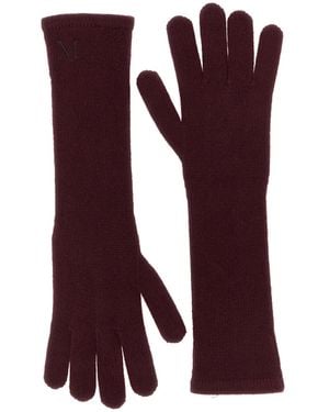 Max Mara Full-Finger Knitted Long Gloves - Purple