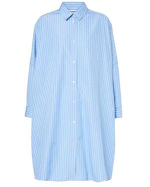 Jil Sander Striped Cotton Poplin Shirt - Blue