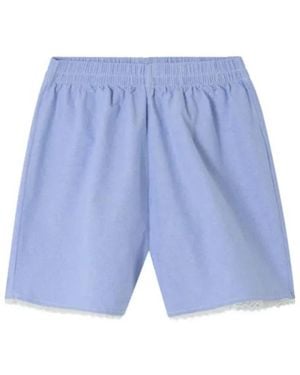 American Vintage Feoly Elasticated Cotton Mini Shorts - Blue