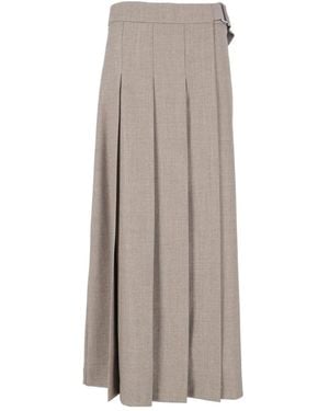 P.A.R.O.S.H. Ludy Pleated Wrap Skirt - Brown