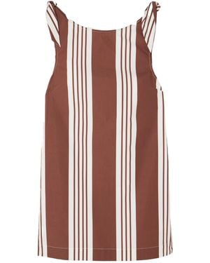 Posse Rosie's Striped Mini Dress With Tie - Red