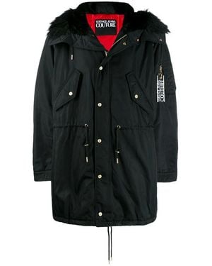 Versace Jeans Couture Oversized Hooded Casual Jacket - Black