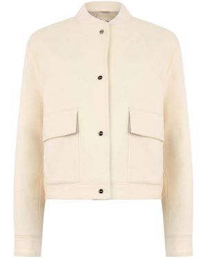 Herno Cropped Button-Pocket Jacket - Natural