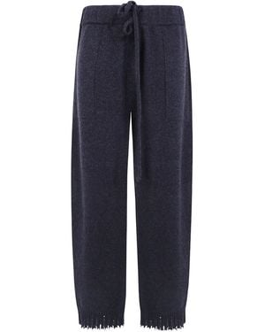 Uma Wang Elastic Waist Casual Pants - Blue