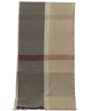 Barbour Checked Silk Scarf - Grey