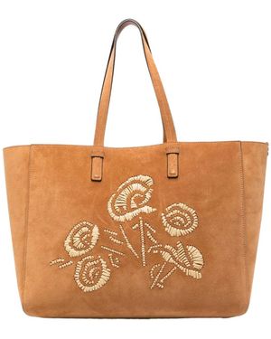 Ermanno Scervino Embroidered Tote Bag - Brown