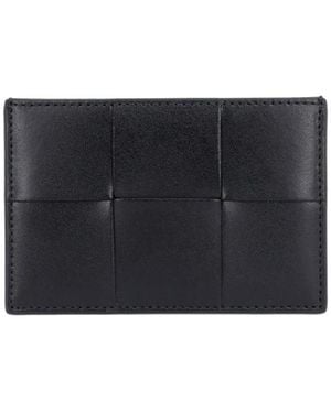Bottega Veneta Woven Card Holder - Black