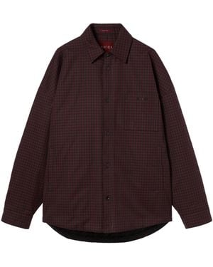 Gucci Cotton Gingham Padded Jacket - Purple