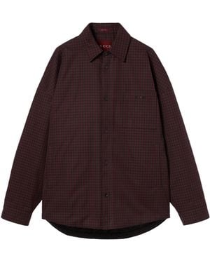 Gucci Checkered Cotton Padded Jacket - Purple