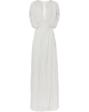 TOVE Lyla Draped Jersey Gown - White