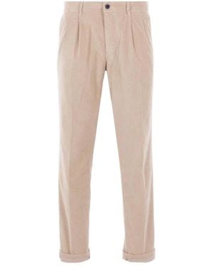 Incotex Pleated Corduroy Pants - Natural