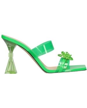 Mach & Mach Logo High-Heeled Sandals - Green