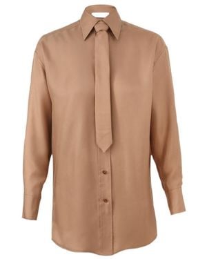 Zimmermann Relaxed Tie Shirt - Brown
