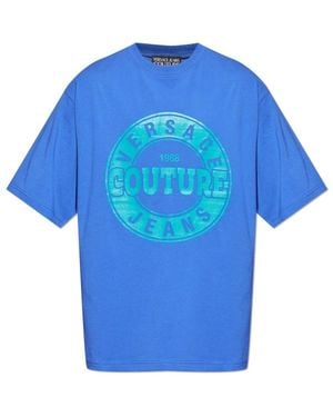 Versace Jeans Couture Couture Logo Printed Crewneck T-Shirt - Grey