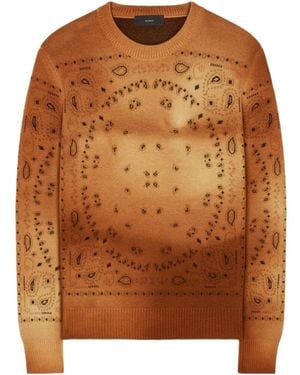 Alanui Paisley-Knit Wool Sweater - Brown