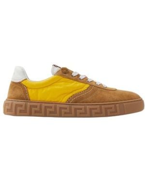 Versace Greca Lace-Up Trainers - Yellow