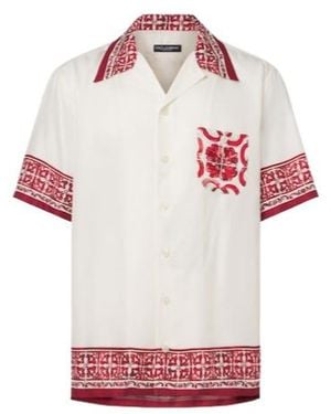 Dolce & Gabbana Majolica Silk Jacquard Shirt - Red