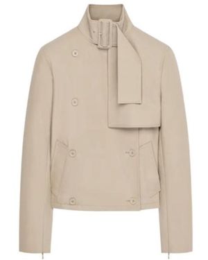 Courreges Courrèges Buckled High-Neck Jacket - Natural