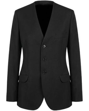 Jil Sander Collarless Single-Breasted Blazer - Black