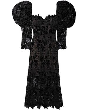 Oscar de la Renta Bubble Sleeve Dress - Black