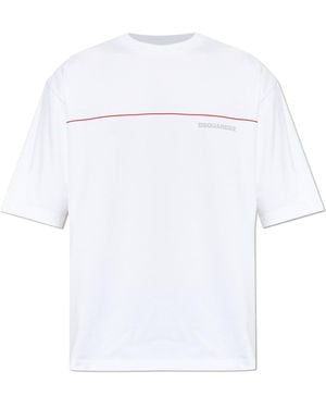 DSquared² Logo Printed Crewneck T-Shirt - White