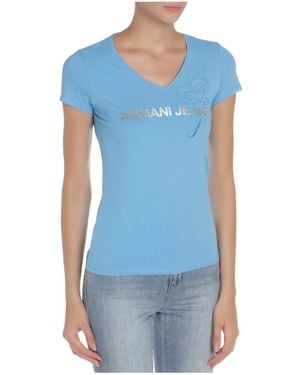 Armani Jeans Small V-Collar T-Shirt - Blue