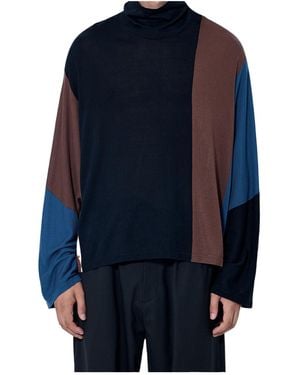 Kiko Kostadinov Panelled Turtleneck Jumper - Blue