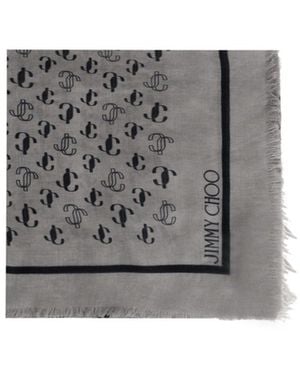 Jimmy Choo Patterned Scarf - Grey