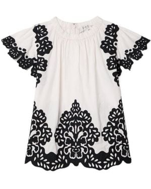 Sea Appliqué Cotton Top - White