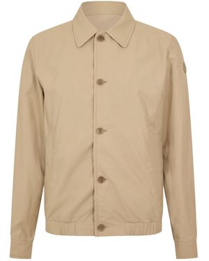 Moncler Buttoned Coach Jacket With Collar - Natural