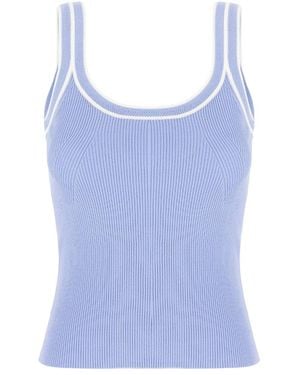 Iceberg Ribbed Trim Knit Top - Blue