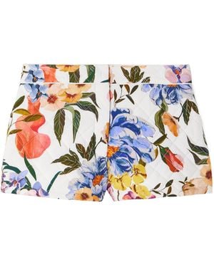 FARM Rio Greek Garden Quilted Floral-Print Lyocell And Cotton-Blend Shorts - White