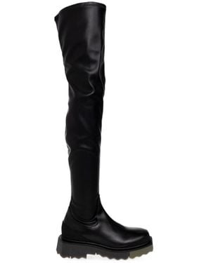 Off-White c/o Virgil Abloh Round Toe Knee-Length Boots - Black