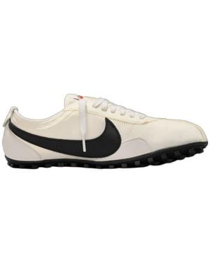 Nike Round Toe Lace-Up Sneakers - White
