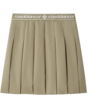 CASABLANCA Pleated Mini Skirt - Natural