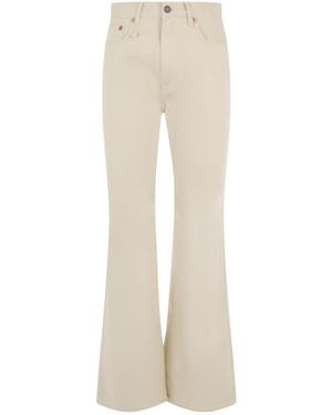 R13 High-Rise Bell-Bottom Jeans - Green