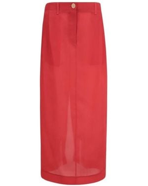 KHAITE Sheer Skirt - Red