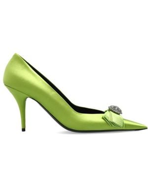 Balenciaga Avenue Palazzo Pointed-Toe Court Shoes - Green