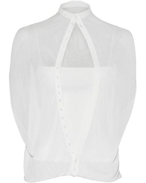 Jacquemus Le Haut Capa Semi-Sheer Knitted Top - White