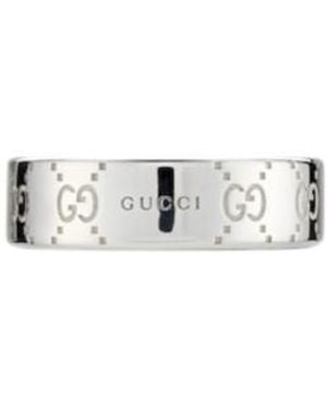 Gucci Signature Series Gg Wide Ring - White
