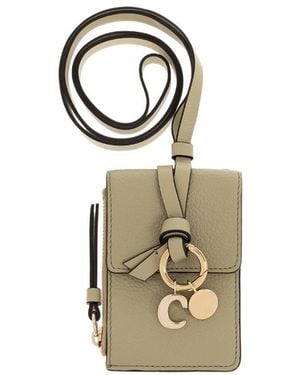 Chloé Alphabet-Strap Card Holder - Metallic